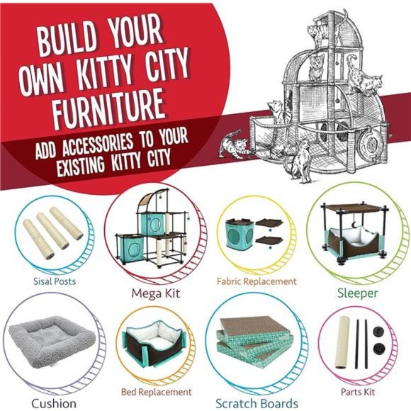 Kitty City Claw Indoor and Outdoor Mega Kit Cat Furniture, Cat Sleeper,  Kennel - Picture 3 of 5